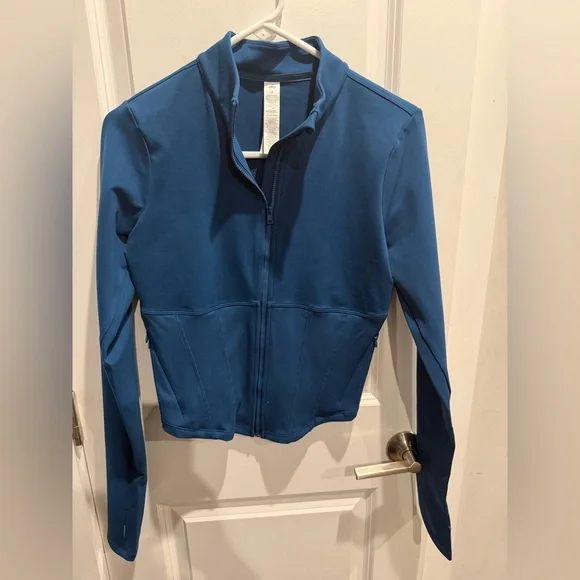 Alo Yoga Airbrush Corset Full Zip Jacket Size M Eclipse Blue - Picture 7 of 14